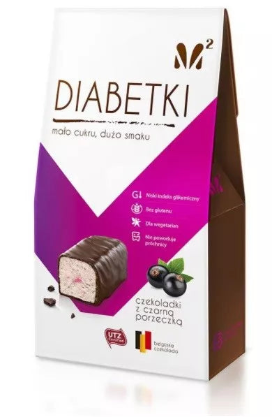 DIABETKI Czekoladki czarna porzeczka B/C 100 g