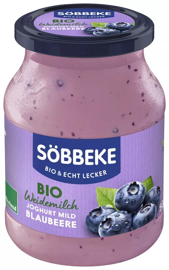 *SOBBEKE Jogurt kremowy jagodowy 3,8 % tłuszczu (500 g) (słoik) - BIO