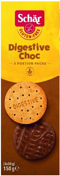 SCHAR Ciastka w czekoladzie bezglutenowe - Digestive choc (150g)