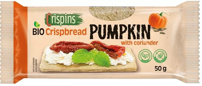 CRISPINS Pieczywo chrupkie dyniowe z kolendrą bezglutenowe (50 g) - BIO