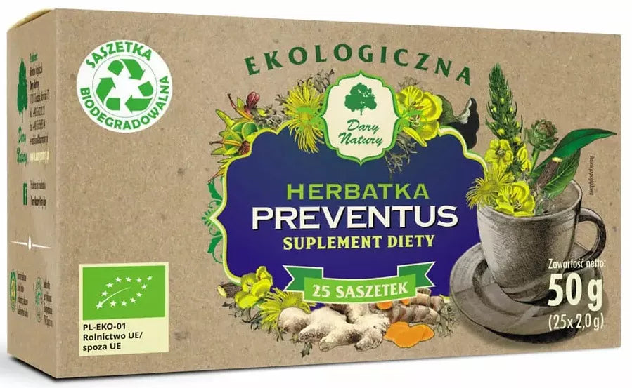 DARY NATURY Herbatka ekologiczna preventus (25 x 2 g) - BIO