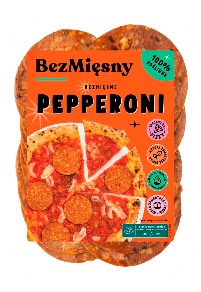 *BEZMIĘSNY Bezmięsne Pepperoni w plastrach (100g)