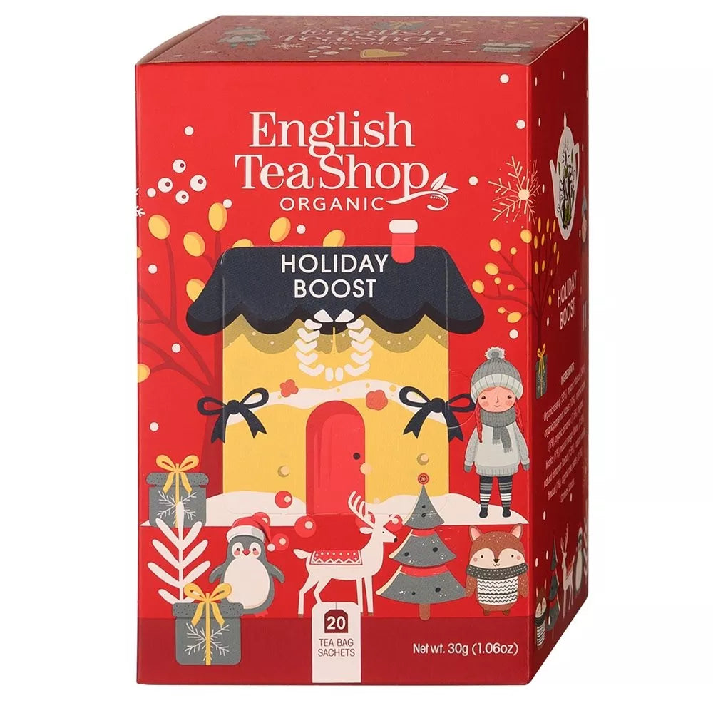ENGLISH TEA SHOP Herbatka świąteczna z dziką różą, hibiskusem, miętą pieprzową (30 g) - BIO (Boże Narodzenie)