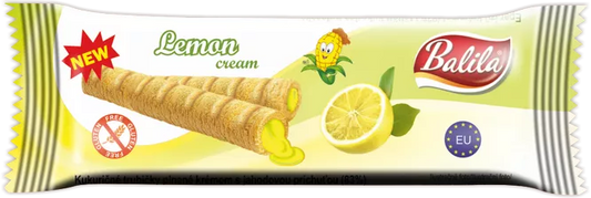 BALILA Rurki kukurydziane nadziewane kremem o smaku truskawkowym bezglutenowe (18 g)