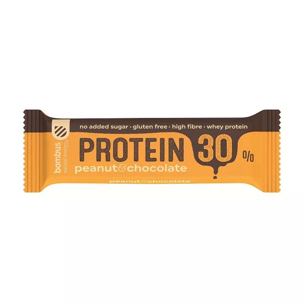 BOMBUS Baton Protein 30% orzech ziemny - czekolada bezglutenowy 50 g