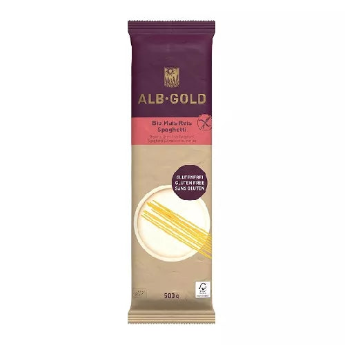 ALB-GOLD Makaron spaghetti bezglutenowy kukurydziano - ryżowy (500 g) - BIO