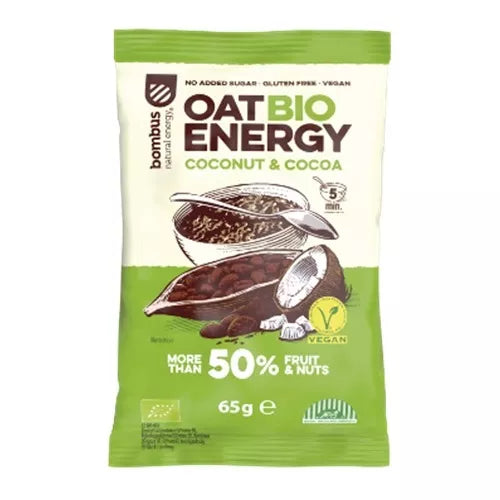 BOMBUS Owsianka kokos - kakao, bezglutenowa (65g) - BIO