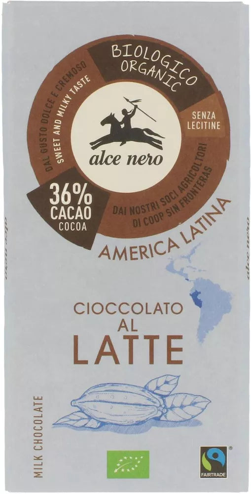 ALCE NERO Czekolada gorzka 80% posypana ziarnem kakao bezglutenowa (100 g) - BIO Fair Trade