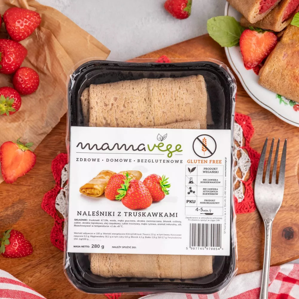 *MAMAVEGE Naleśniki z truskawkami bezglutenowe (280g) (f)
