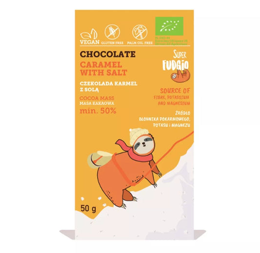 Czekolada karmel z solą BIO (50g) SUPER FUDGIO