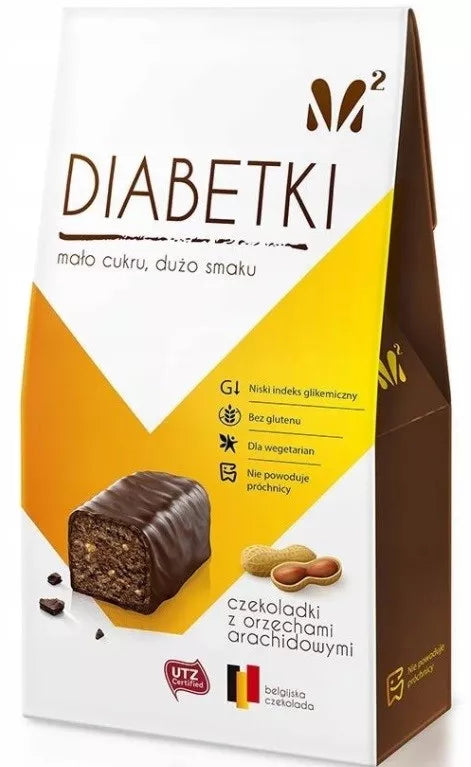 DIABETKI Czekoladki  orzech arachidowy B/C 100 g