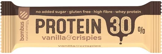 BOMBUS Baton Protein 30% wanilia-chrupki bezglutenowy 50 g
