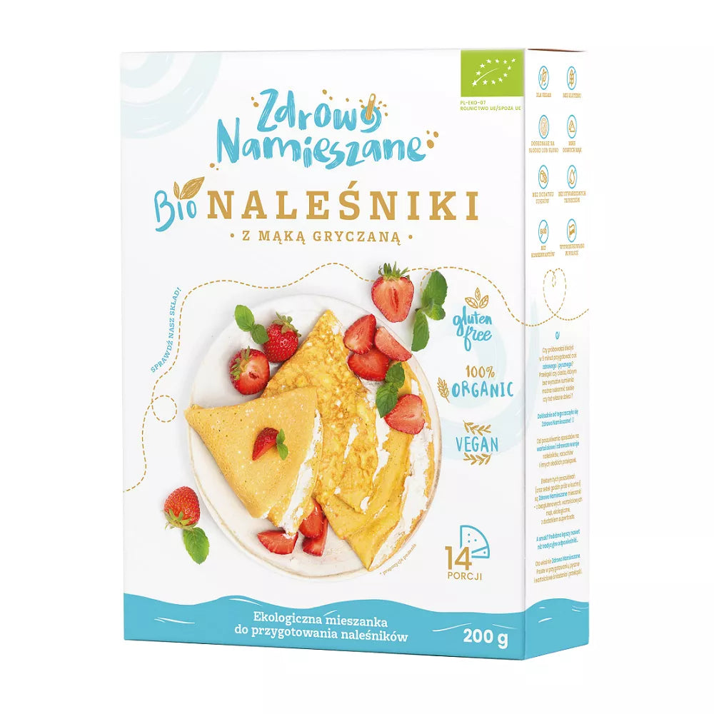 ZDROWO NAMIESZANE Mieszanka do wypieku chrupiących gofrów na słodko lub słono (240g) - BIO