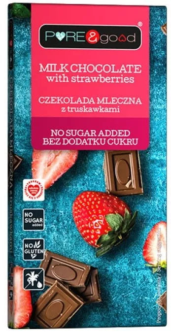 PURE & GOOD Czekolada biała z pomarańczą bez dodatku cukru (75g)