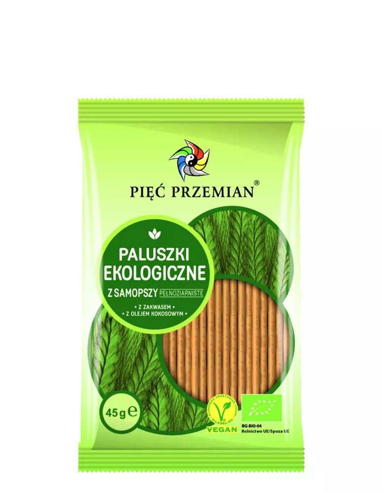 PIĘĆ PRZEMIAN Paluszki z samopszy pełnoziarniste (45 g) - BIO