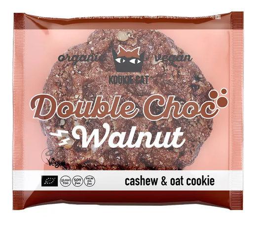 KOOKIE CAT Ciastko wegańskie z czekoladą i orzechami włoskimi bezglutenowe (50 g) - BIO