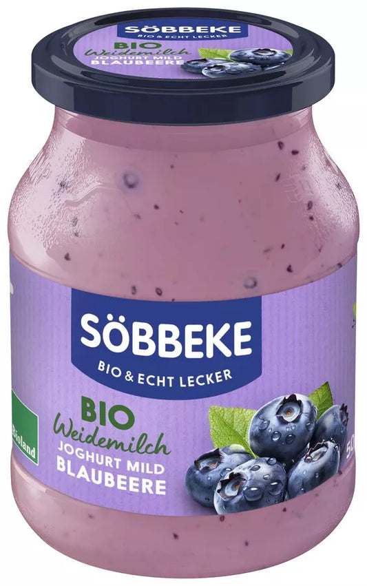 *SOBBEKE Jogurt kremowy jagodowy 3,8 % tłuszczu (500 g) (słoik) - BIO