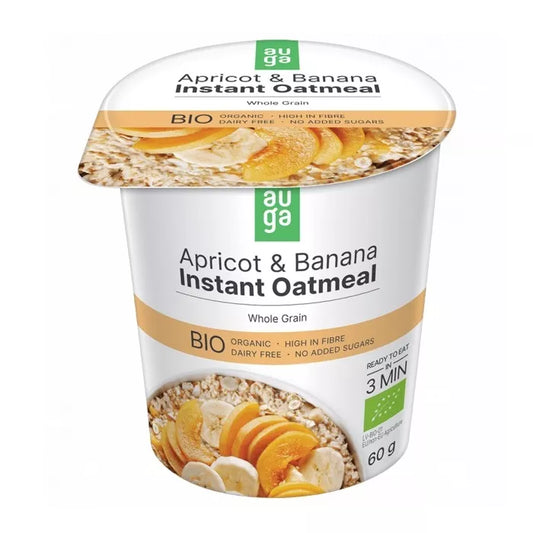 AUGA Owsianka z morelami i bananem pełnoziarnista (60g) - BIO