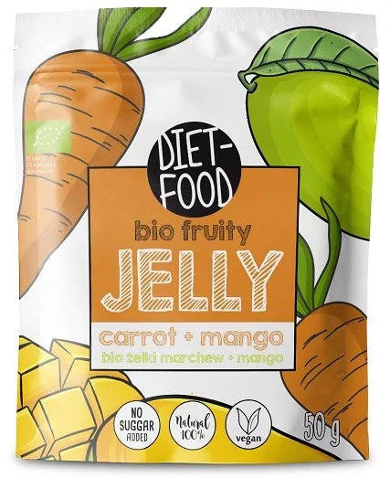 DIET-FOOD Żelki owocowe mango - jabłko (50g) - BIO