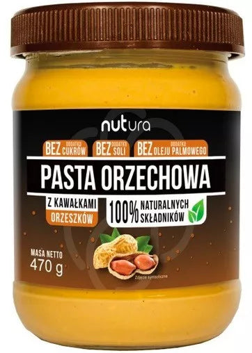 NUTURA Pasta orzechowa z kawałkami orzeszków (470 g)
