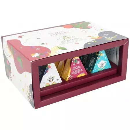 ENGLISH TEA SHOP Holiday Wellness Prism Collection - zestaw 12 Piramidek z ekologicznymi herbatkami w 3 różnych smakach.