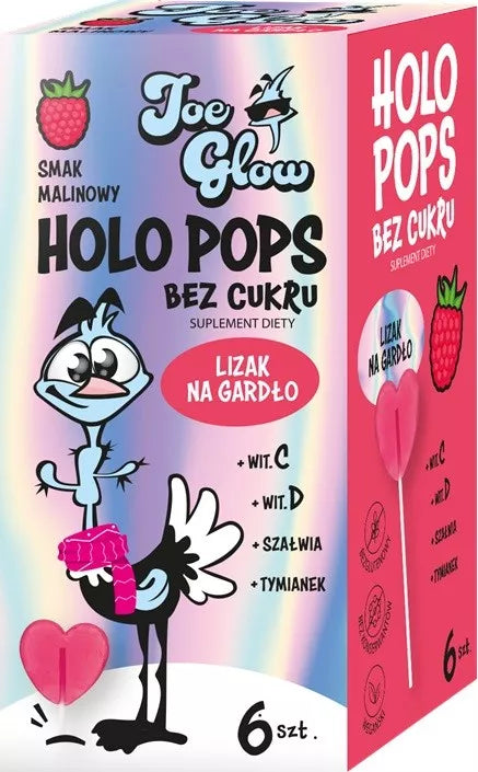 JOE GLOW Lizak HOLOPOPS kulka bez cukru o smaku ananasowym (8g)