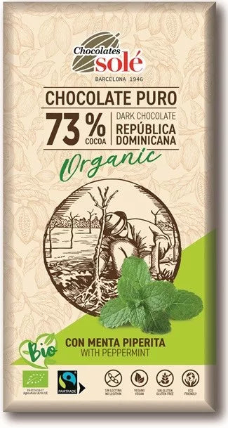 SOLE Czekolada gorzka 73% kakao z chili bezglutenowa (100 g) - BIO