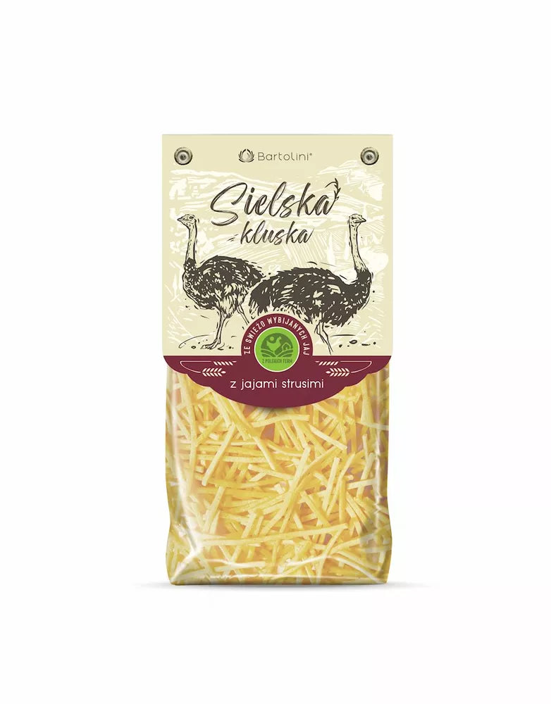 BARTOLINI (Sielska kluska) Makaron z jajami strusimi krajanka (250 g) - BIO