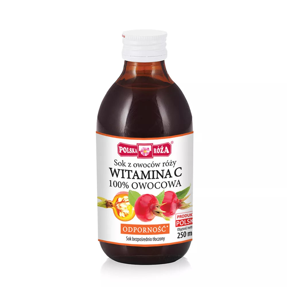 POLSKA RÓŻA Sok z owoców róży witamina C 100% owocowa (250ml)