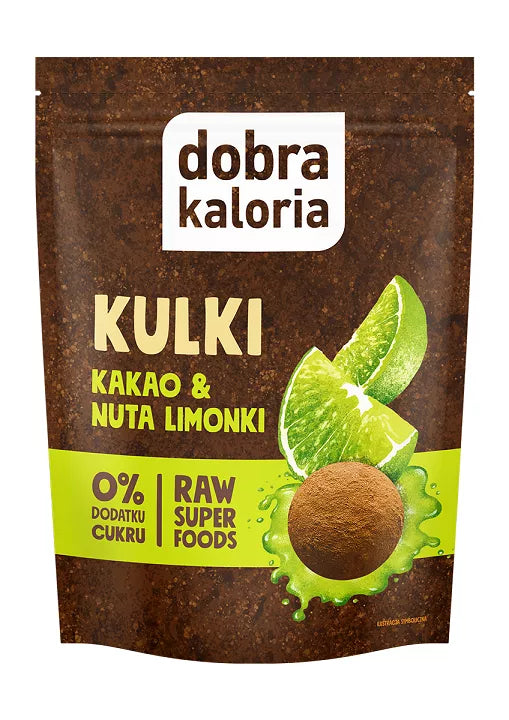 DOBRA KALORIA Kulki daktylowe kakao i nuta limonki bez cukru (58 g)