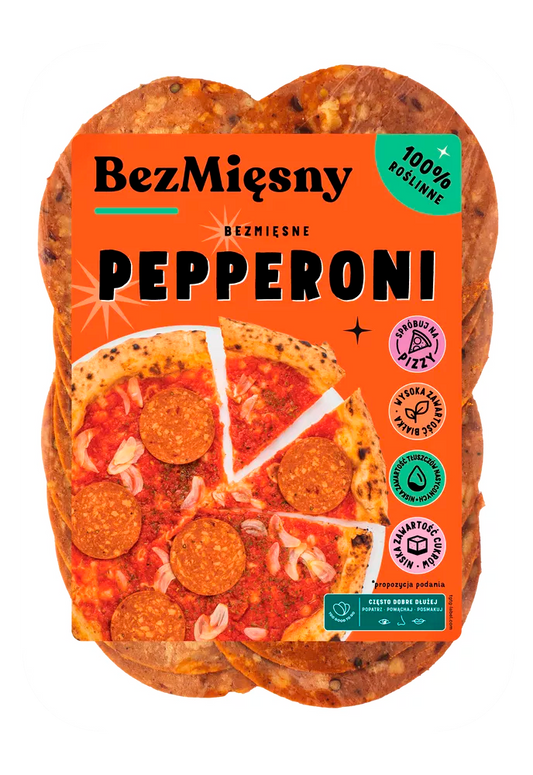 *BEZMIĘSNY Bezmięsne Pepperoni w plastrach (100g)