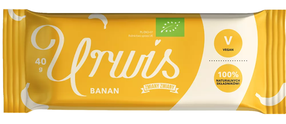 ZMIANY ZMIANY Baton bakaliowy z bananami Urwis bezglutenowy (40 g) - BIO