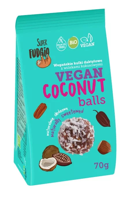 SUPER FUDGIO Kulki daktylowe o smaku brownie (70g) -  BIO