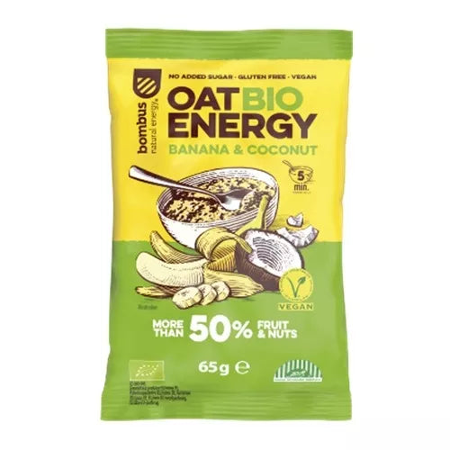 BOMBUS Owsianka banan - kokos, bezglutenowa (65g) - BIO