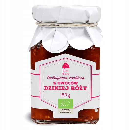 DARY NATURY Konfitura z owoców dzikiej róży (180g) - BIO