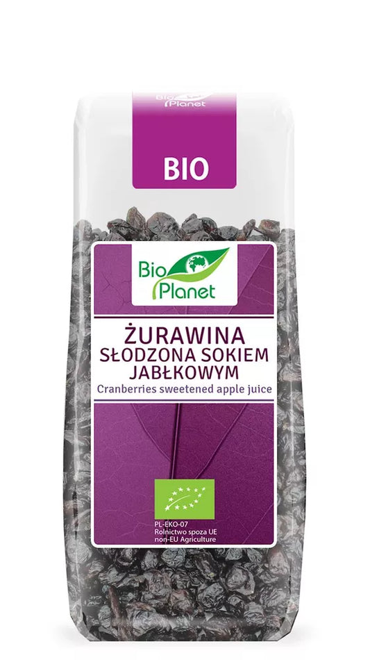 BIO PLANET Żurawina słodzona sokiem jabłkowym (100g) - BIO