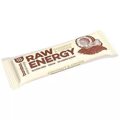 BOMBUS Baton RAW ENERGY słony karmel – orzech ziemny bezglutenowy (50g)