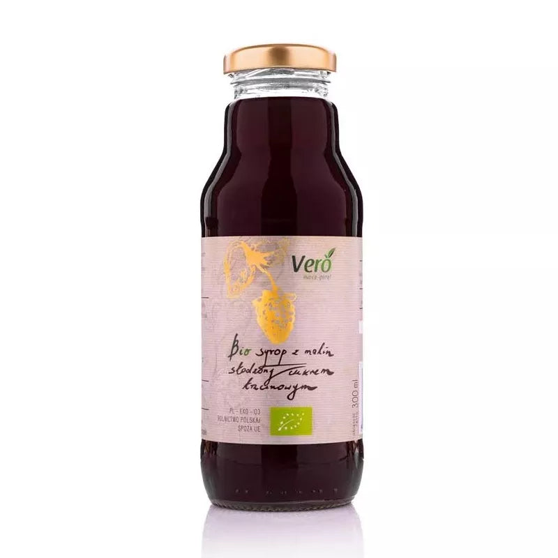 VERO Syrop z malin słodzony cukrem trzcinowym (300ml) - BIO