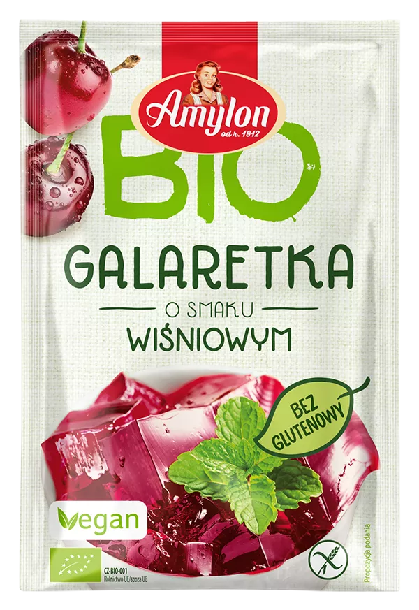 AMYLON Galaretka z agarem  o smaku wiśniowym (40g) - BIO