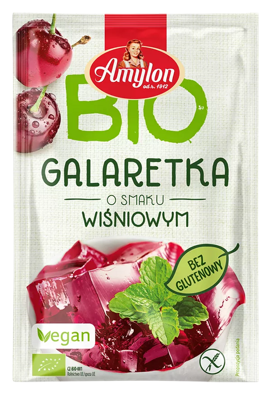 AMYLON Galaretka z agarem  o smaku wiśniowym (40g) - BIO