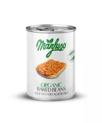 MANFUSO Fasolka biała w sosie pomidorowym 400g (240 g) - BIO