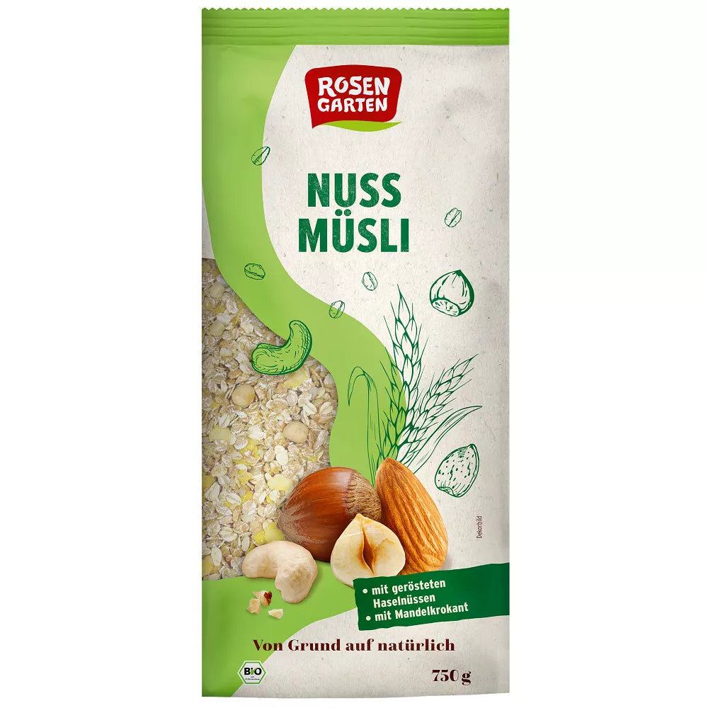 ROSENGARTEN Musli orzechowe ekologiczne, bez rodzynek (750 g) - BIO