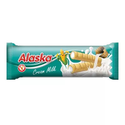 ALASKA Rurki kukurydziane nadziewane mlecznym kremem bezglutenowe (18g)