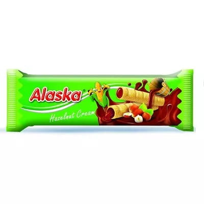 ALASKA Rurki kukurydziane nadziewane kremem o smaku orzechów laskowych bezglutenowe (18g)